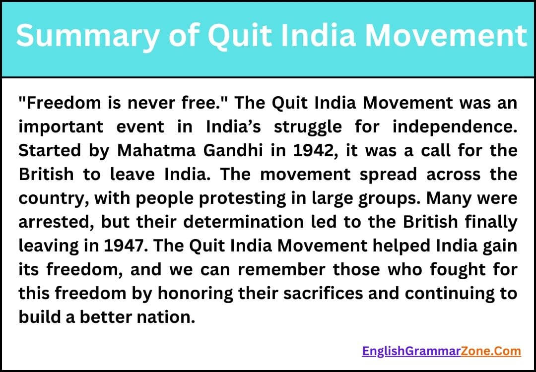 Summary of Quit India Movement