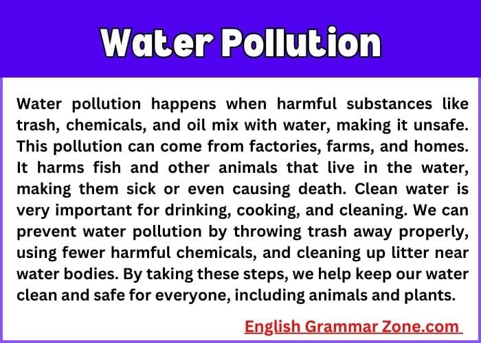 Paragraph on Water Pollution