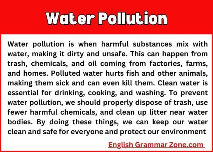 Paragraph on Water Pollution