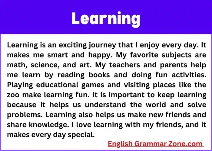 Paragraph on Learning
