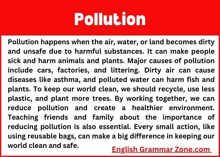 Paragraph on Pollution