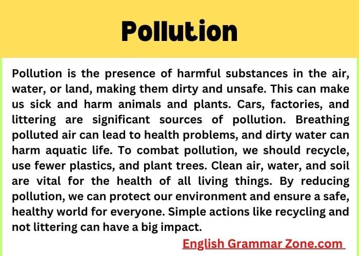 Paragraph on Pollution