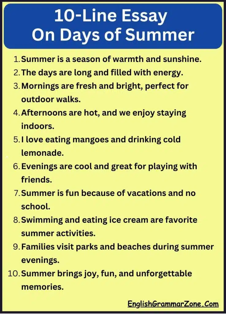 10-Line Essay on Days of Summer