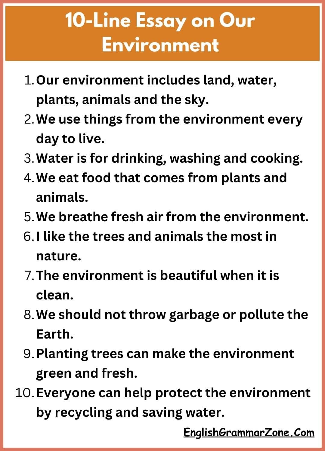 Write An Essay On Our Environment