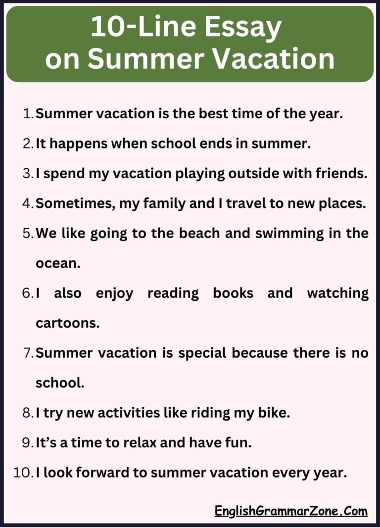 Summer Essay Example Essay On Summer Vacation In English (100-500 Word)