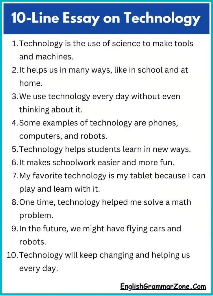 10-Line Essay on Technology