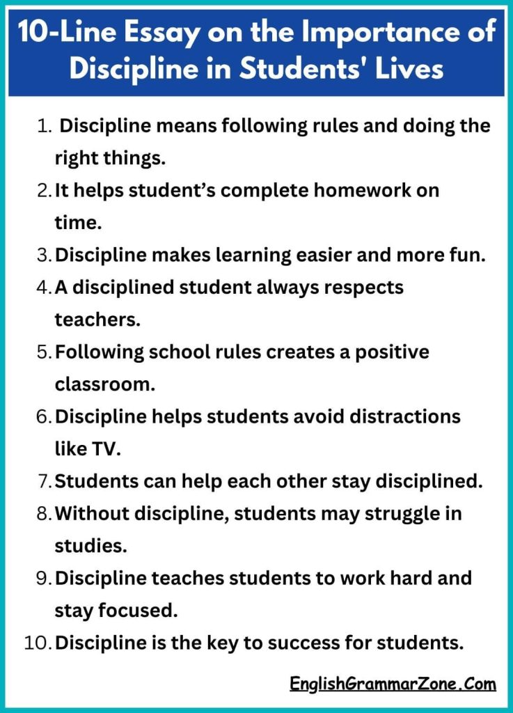 Essay on the Importance of Discipline in Students' Lives 