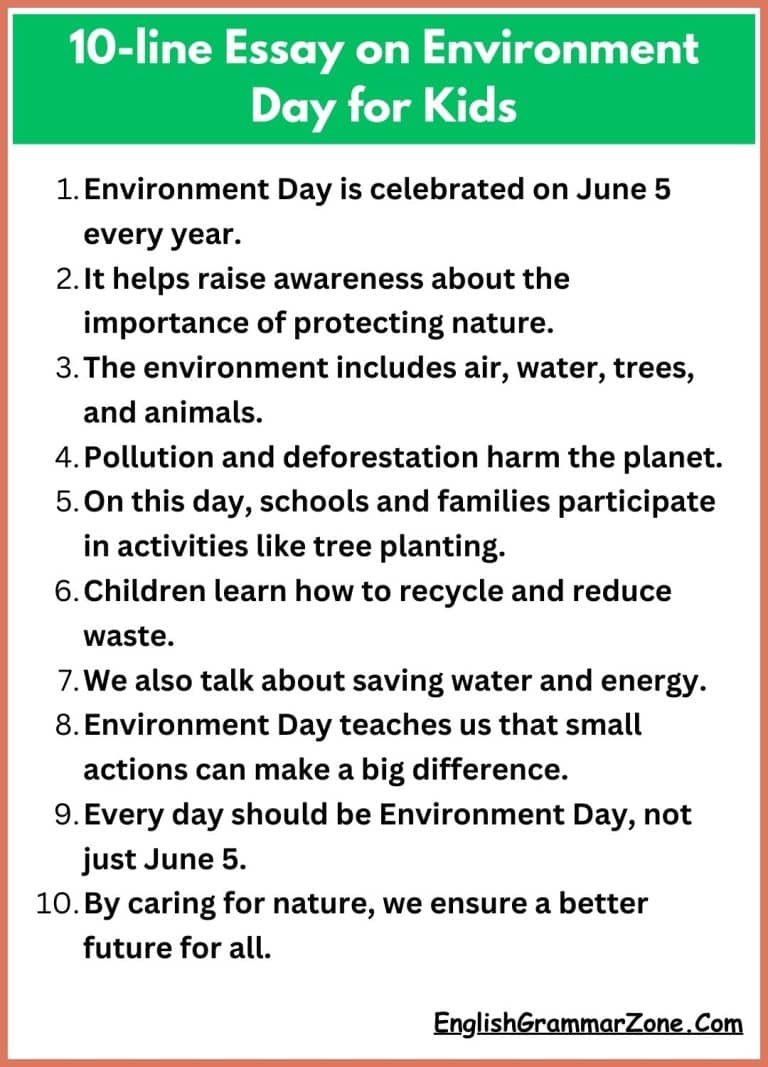 Write an essay on environment day