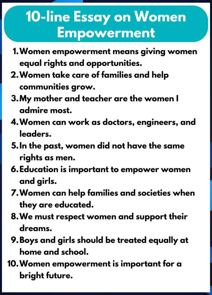 10 line essay on women empowerment