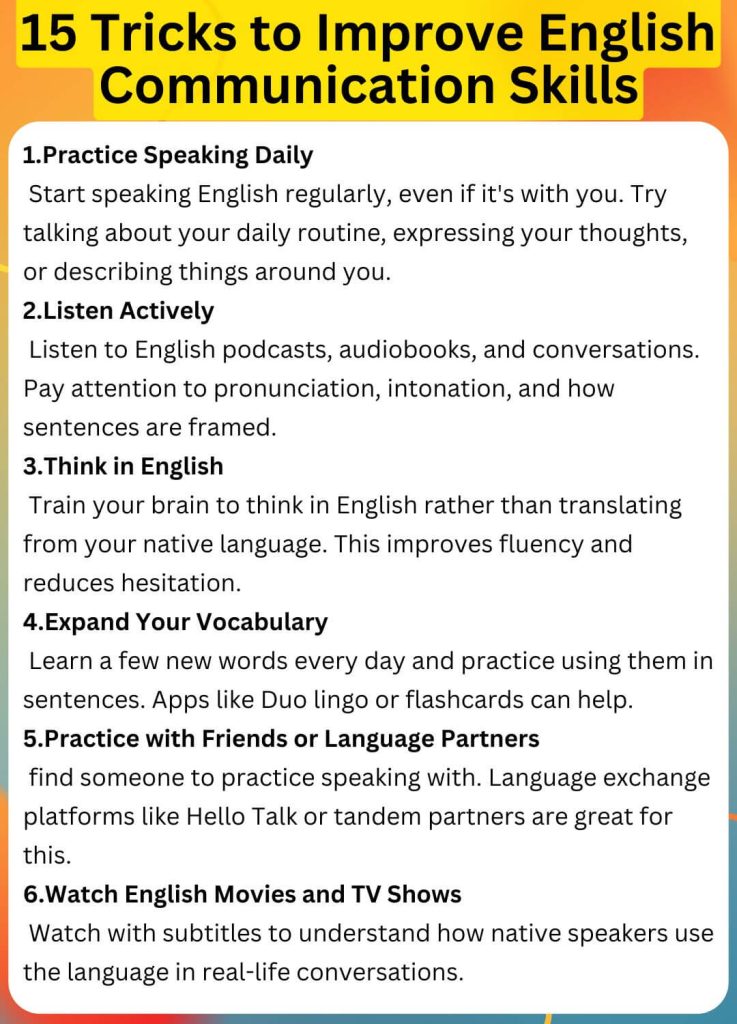 15 Tricks to Improve English Communication Skills