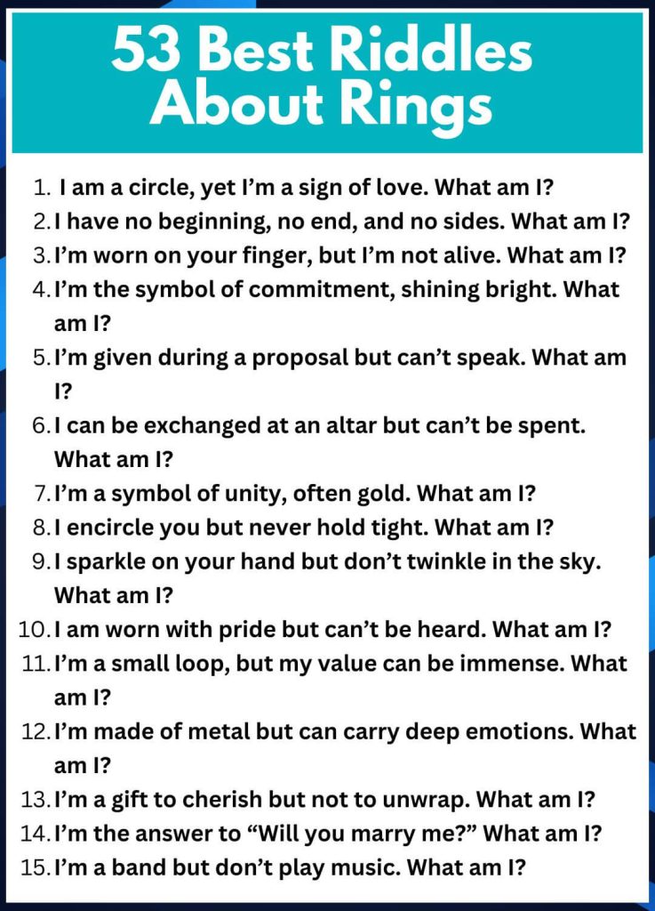 53 Best Riddles About Rings
