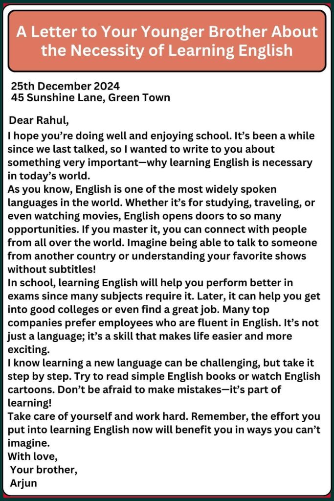 A Letter to Your Younger Brother About the Necessity of Learning English