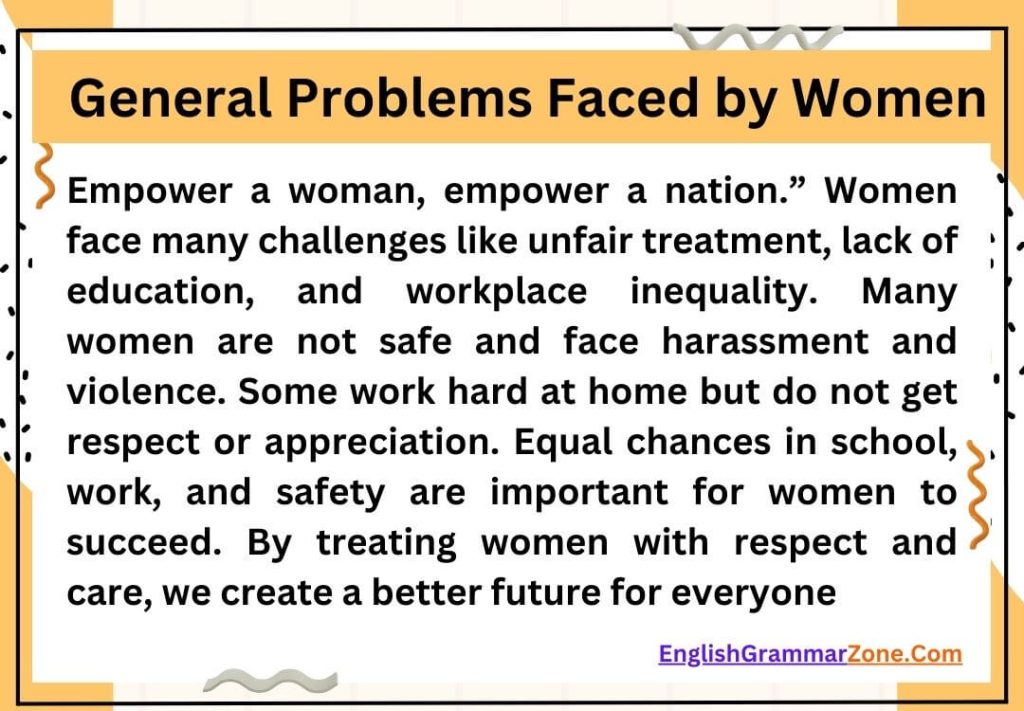 General Problems Faced by Women