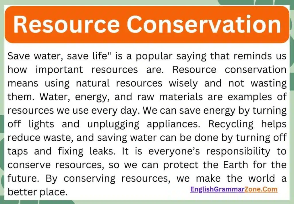 Long Essay on Resource Conservation
