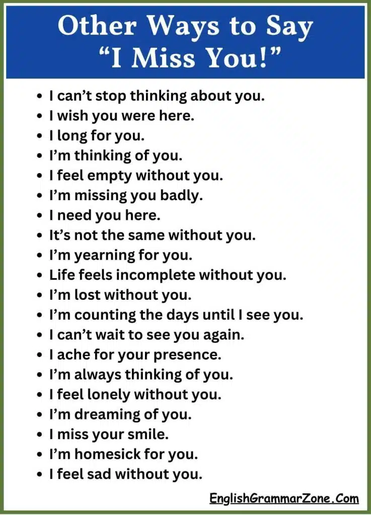 English Phrases Other Ways to Say “I Miss You!”