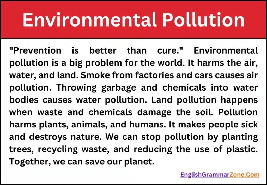 10-Line Essay on Environmental Pollution