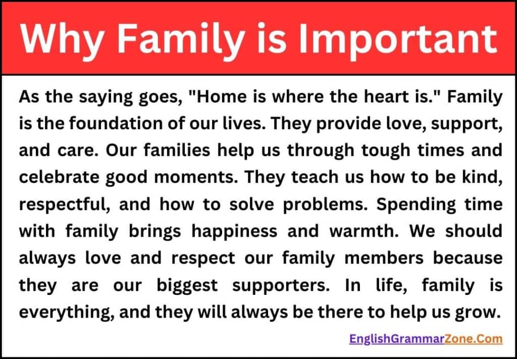 Essay on Why Family is Important