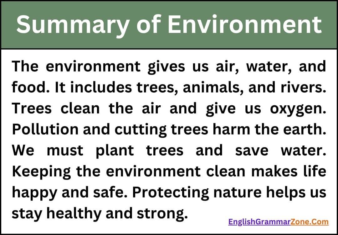 Write An Essay On Environment For Kids