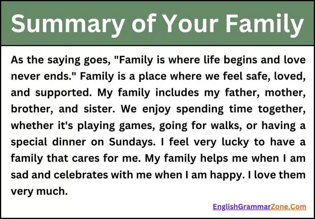 Essay on Your Family