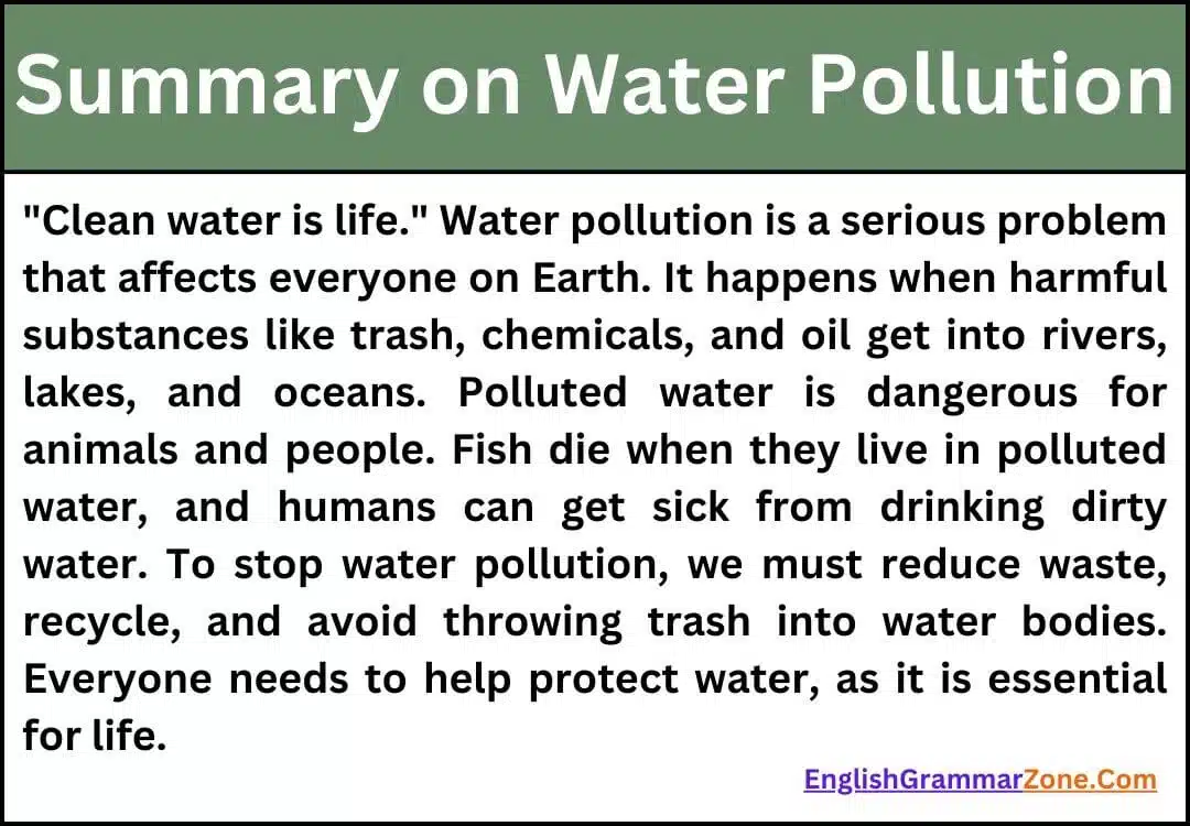 Essay on Water Pollution