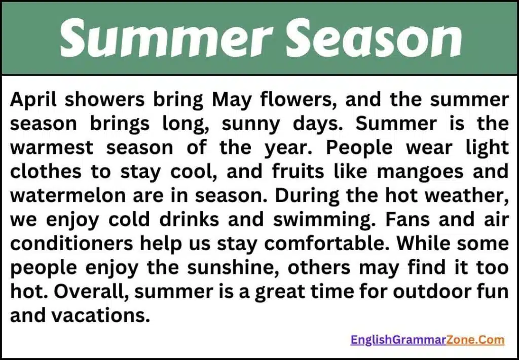Essay on Summer Season