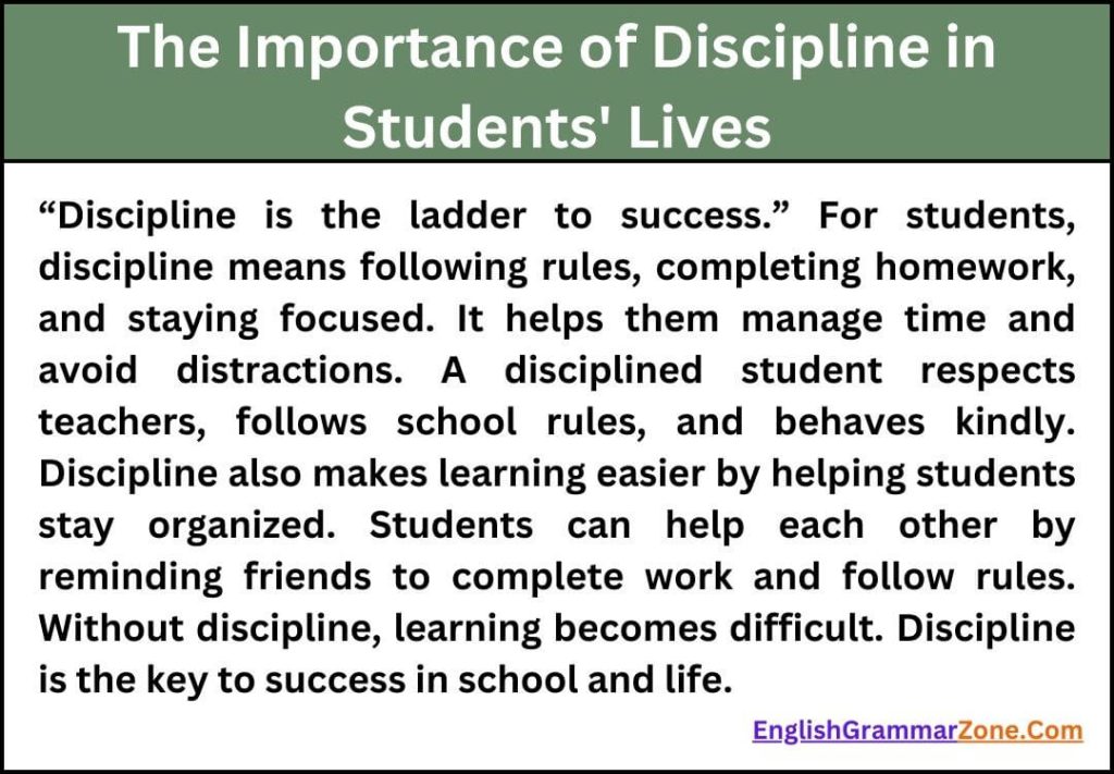 Essay on the Importance of Discipline in Students' Lives