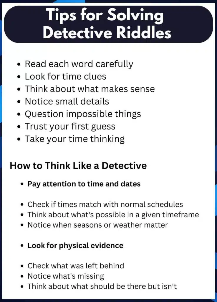 Tips for Solving Detective Riddles