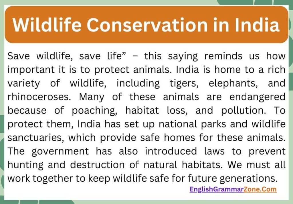 Essay on  Wildlife Conservation in India