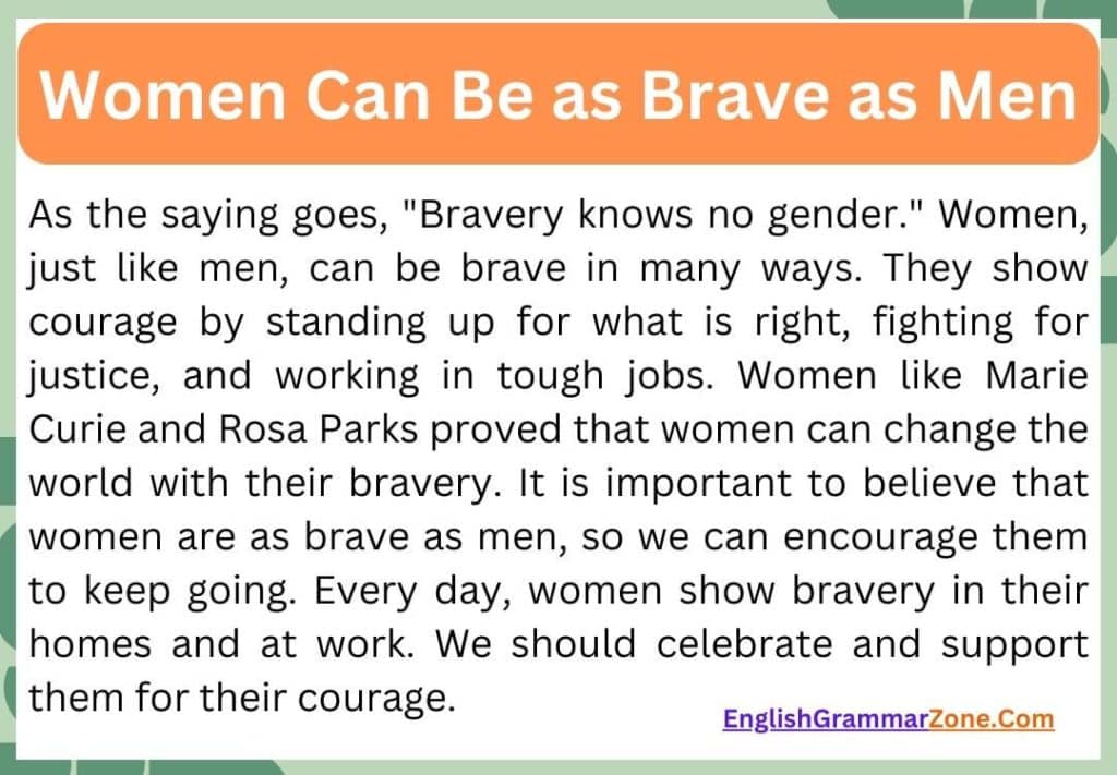 Women Can Be as Brave as Men