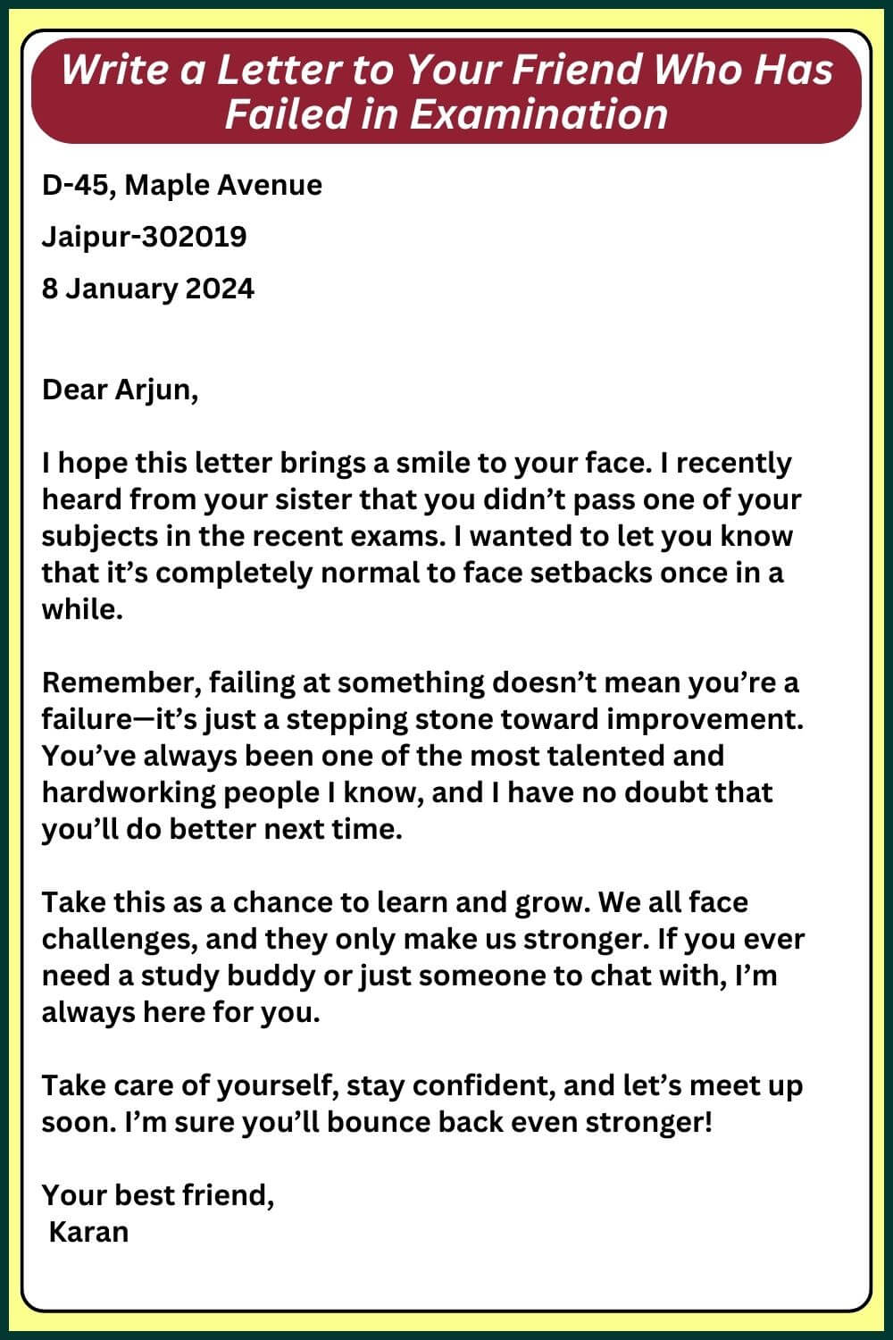 Letter to Your Friend Who Has Failed in Examination