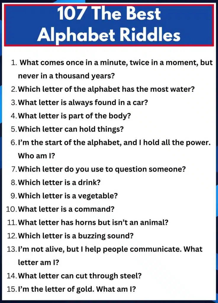 107 The Best Alphabet Riddles.