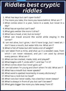 63 Best Cryptic Riddles That Will Leave You Scratching Your