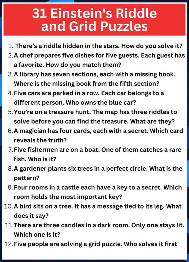 31 Einstein's Riddle and Grid Puzzles
