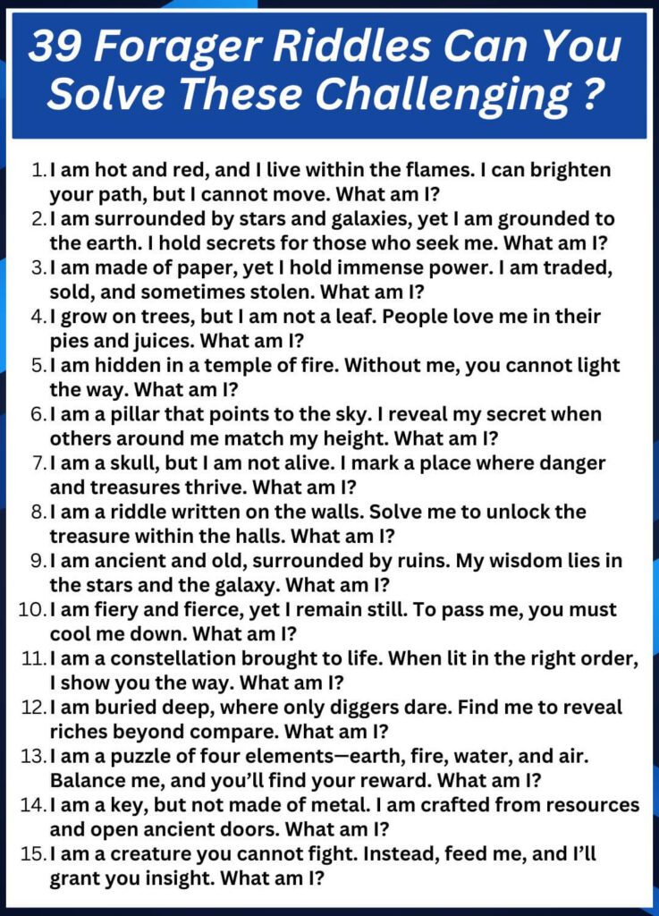 39 Forager Riddles Can You Solve These Challenging