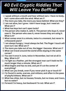 Morbid Riddles 40 Evil Cryptic Riddles That Will Leave You Baffled