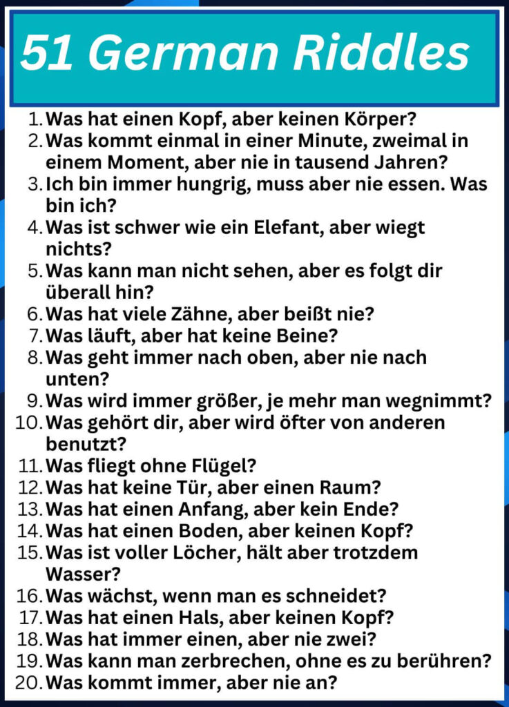 51 German Riddles
