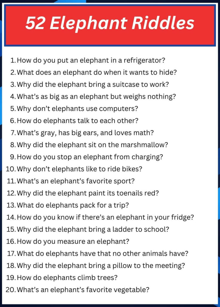 52 Elephant Riddles