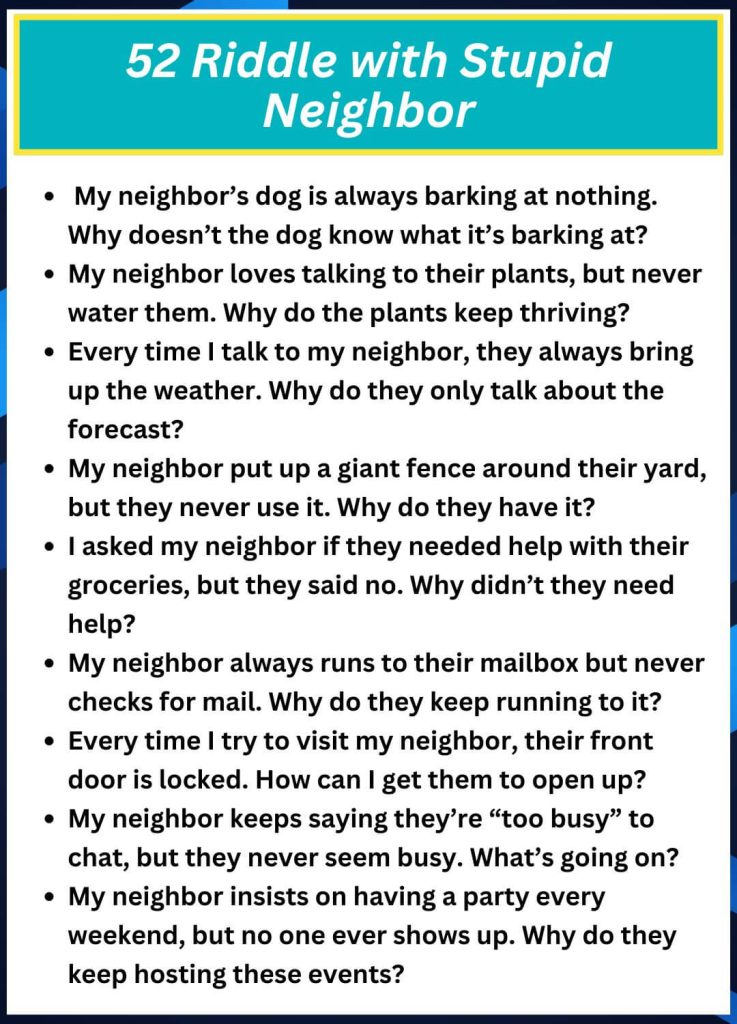 52 Riddle with Stupid Neighbor