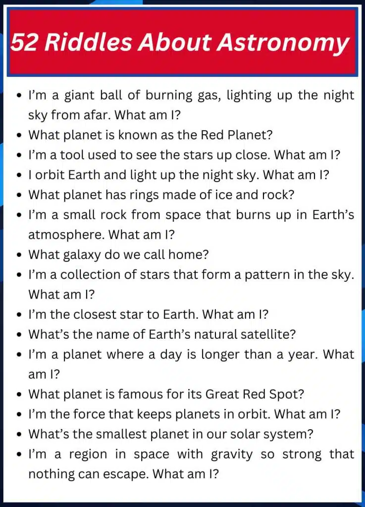 52 Riddles About Astronomy