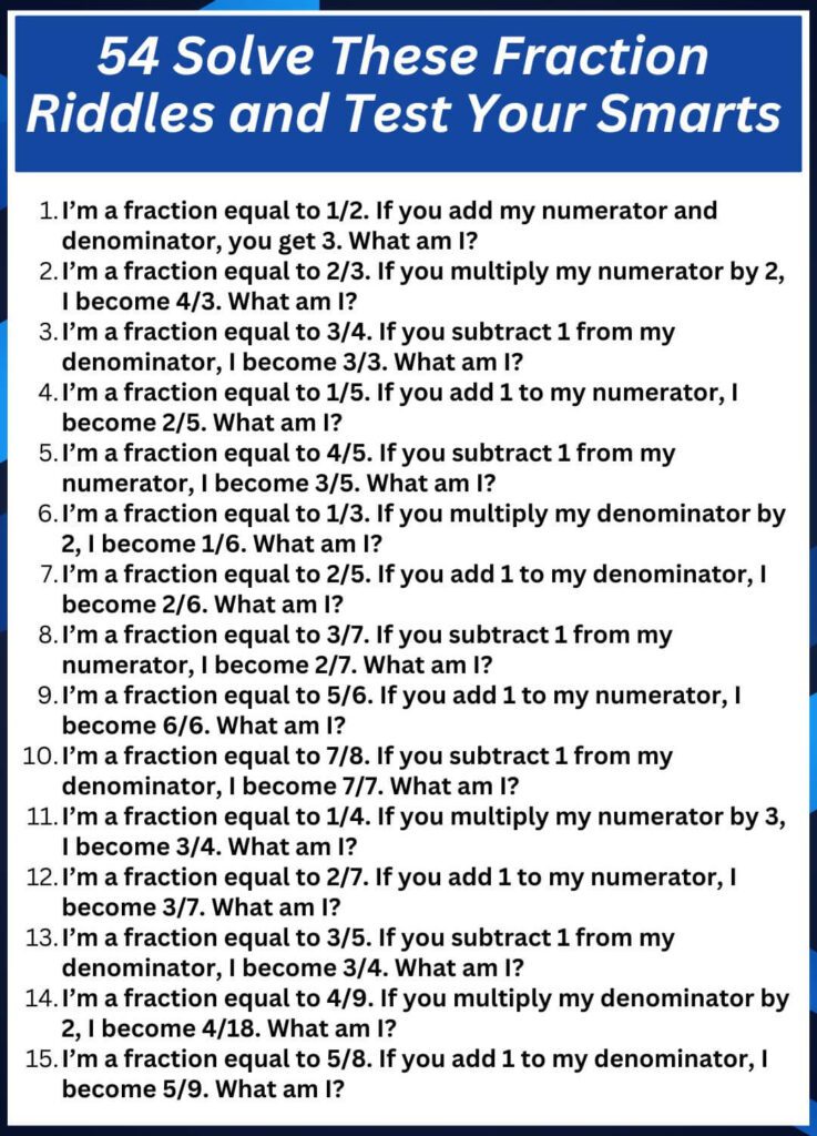 54 Solve These Fraction Riddles and Test Your Smarts