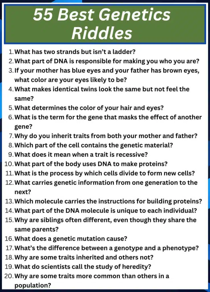 55 Best Genetics Riddles