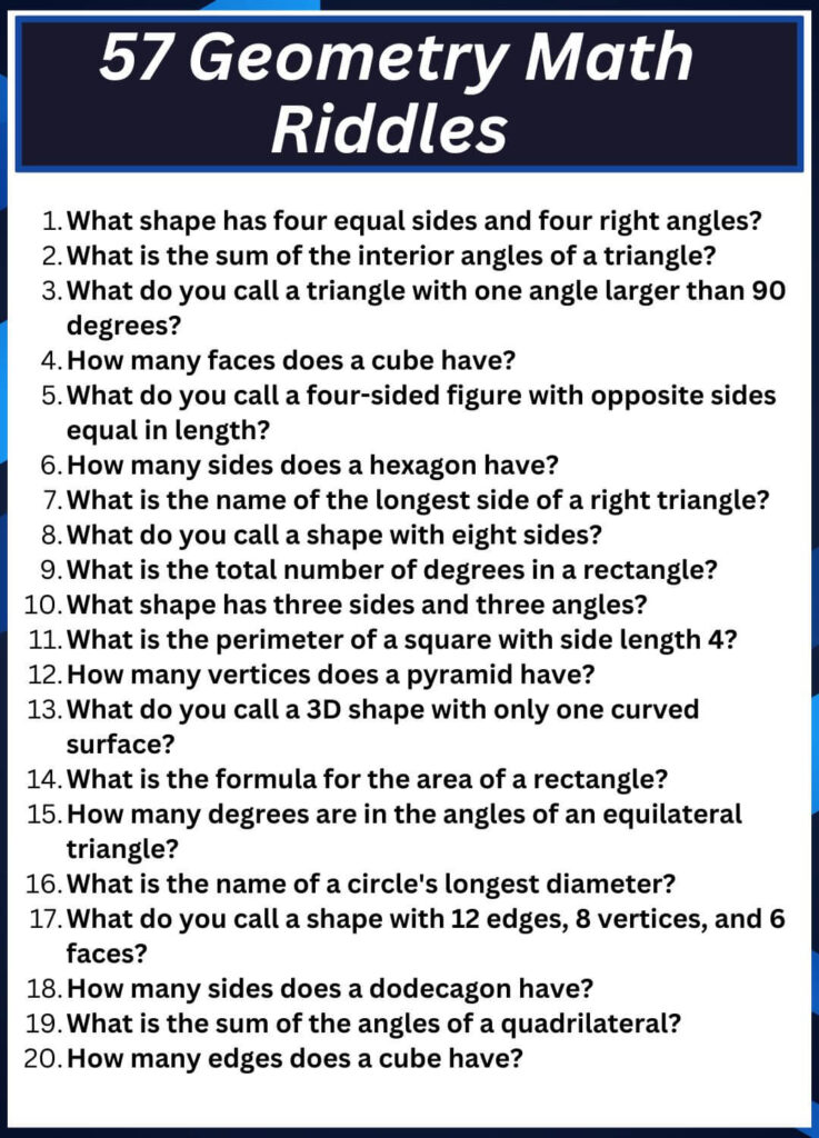 57 Geometry Math Riddles