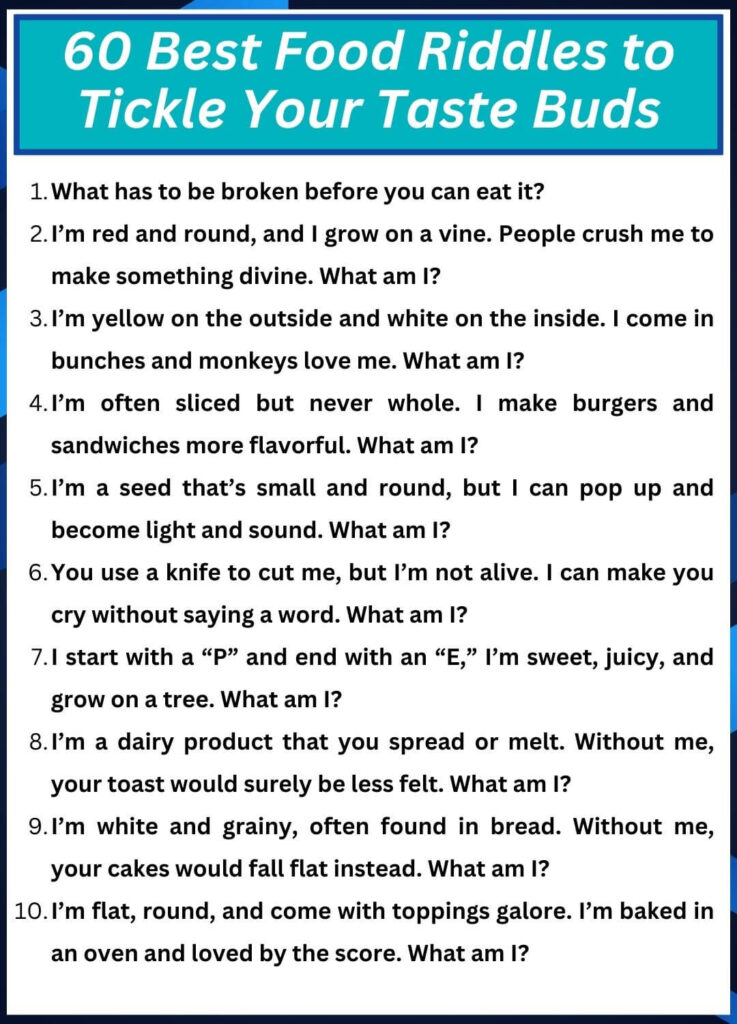 60 best food riddles to tickle your taste buds with answers