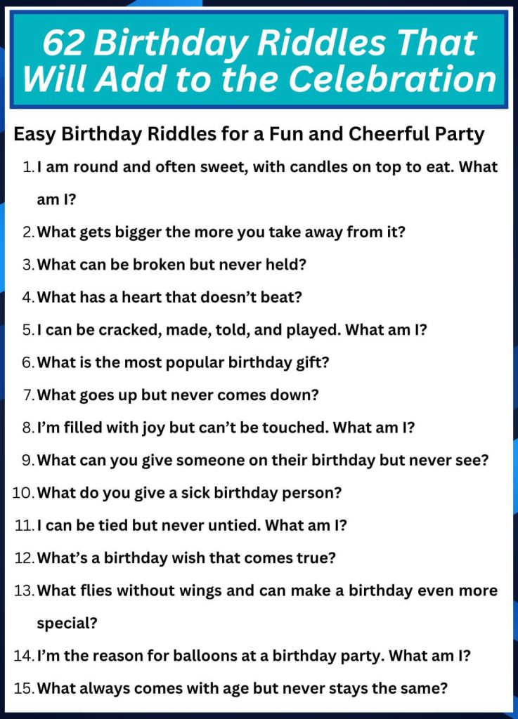 62 Birthday Riddles That Will Add to the Celebration