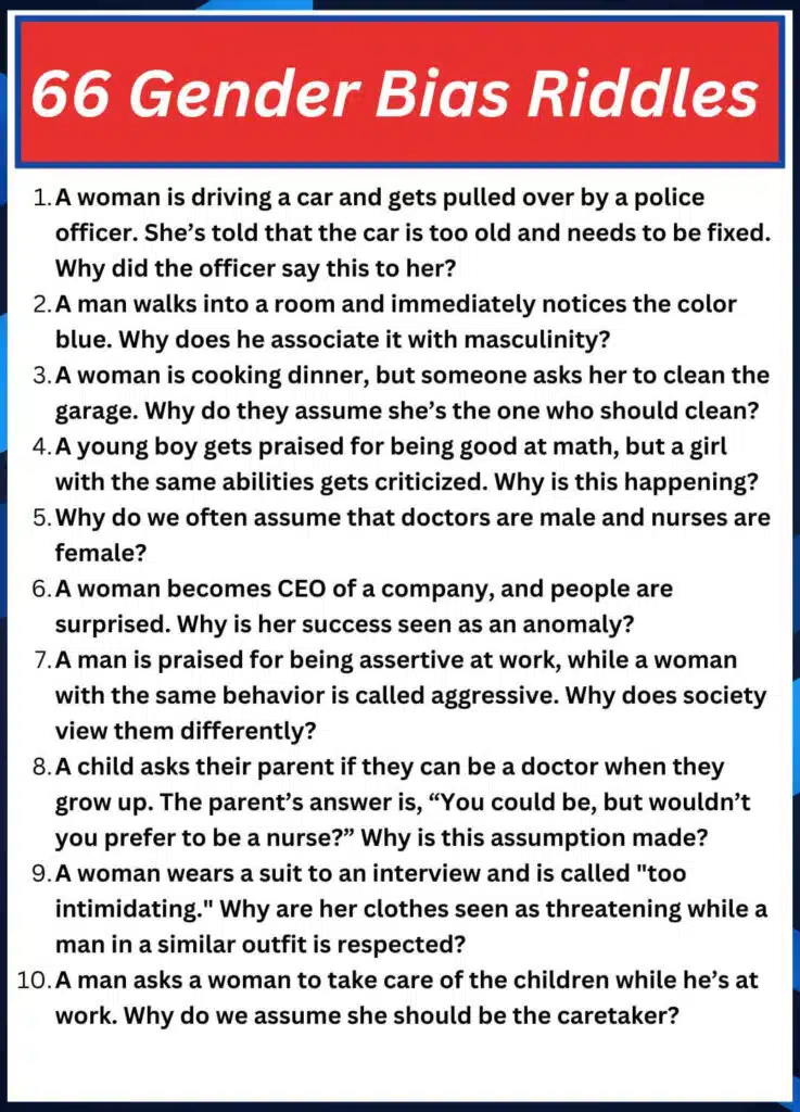 66 Gender Bias Riddles