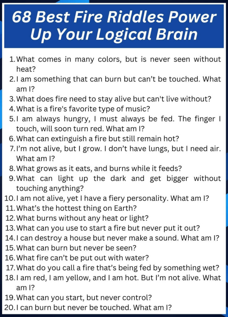 68 Best Fire Riddles Power Up Your Logical Brain