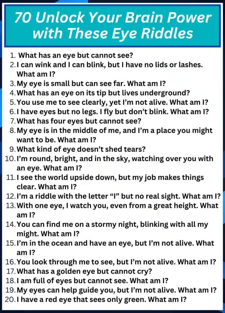 70 Unlock Your Brain Power with These Eye Riddles