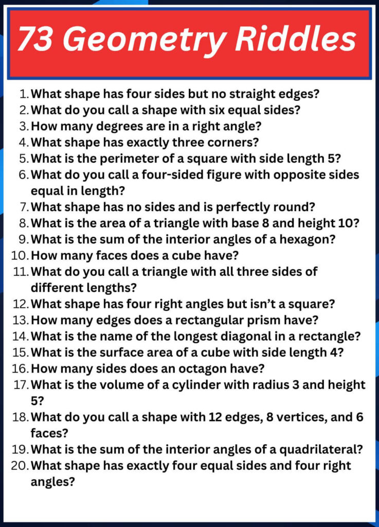 73 Geometry Riddles.