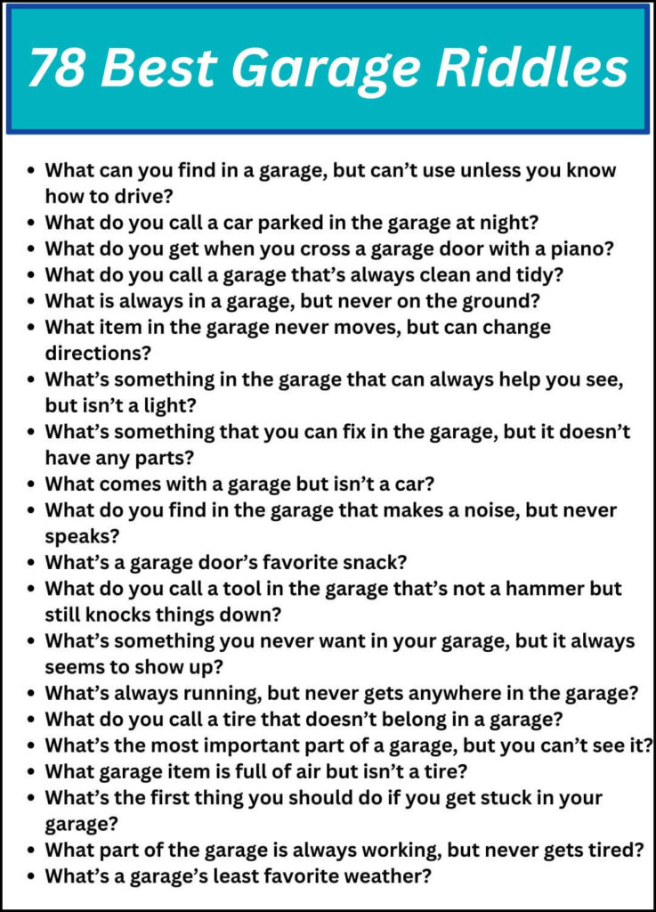 78 Best Garage Riddles