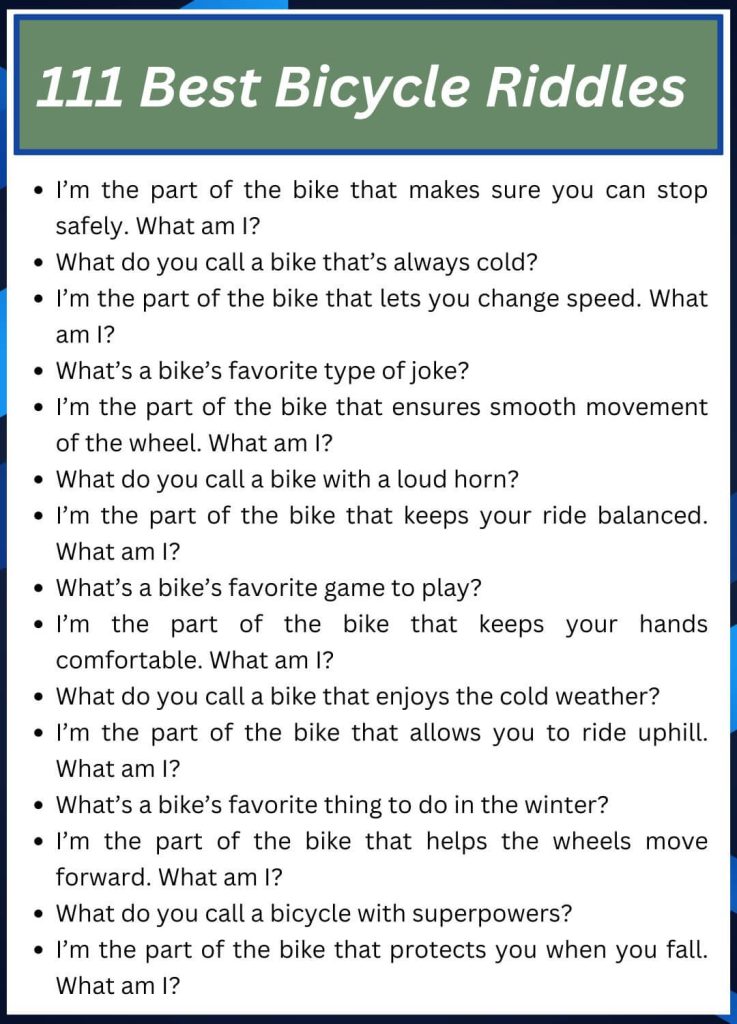 Best bicycle riddles with answers